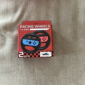Racing Wheels 2-Pack for Switch Joy-Con - Black with Blue & Red Accents